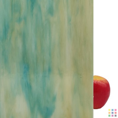 W Opalescent 178-L bleu ciel et ambre moyen 27x27cm