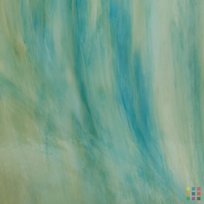 W Opalescent 178-L bleu ciel et ambre moyen 27x27cm