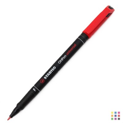 Rotulador permanente fino Stabilo rojo