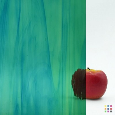 OS Waterglass 423-1W-F pale green and aqua blue 30x28cm