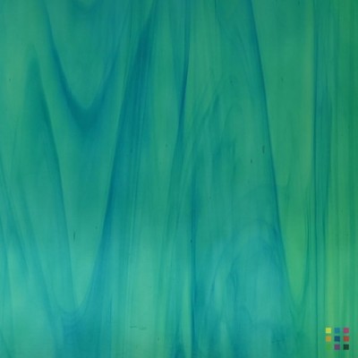 OS Waterglass 423-1W-F verde pálido y azul turquesa 30x28cm