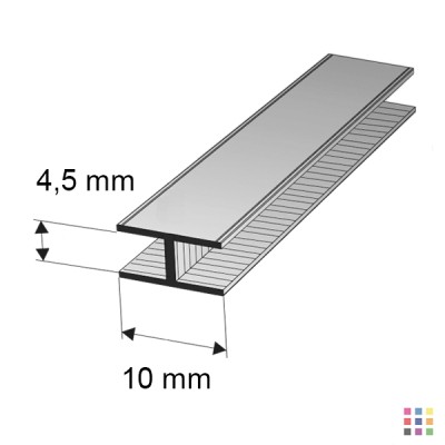 Perfil de 2m de plomo Mommer H plano 10x4.5mm semi-blando