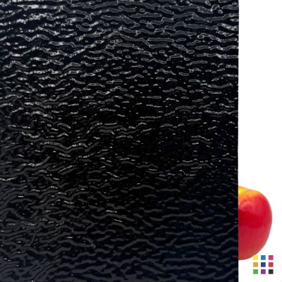 W96 Opalescent 96-02 RIP noir opaque "Ripple" 27x27cm