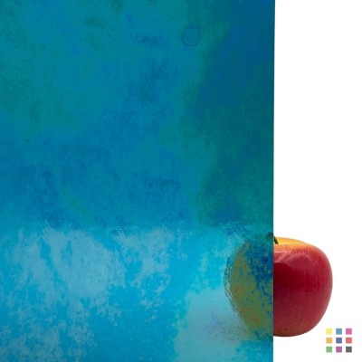W96 Transparent 96-19 IRID iridescent turquoise blue 27x27cm