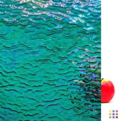 W Ripple 25 IRID iridescent aqua blue-green 27x27cm