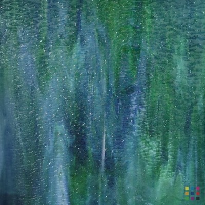 W Wisspy WO-197 G azul oscuro y verde medio "Granite" 82x107cm