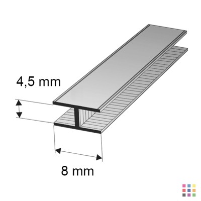 Profilé de 2m en plomb Mommer H plat 8x4.5mm demi-mou