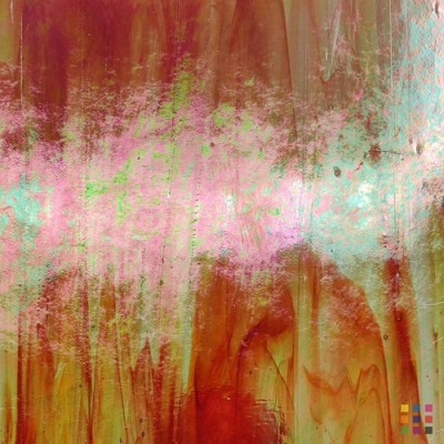 W Streaky 25-LL IRID iridescent orange and green 82x107cm