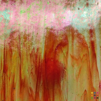 W Streaky 25-LL IRID iridescent orange and green 82x107cm