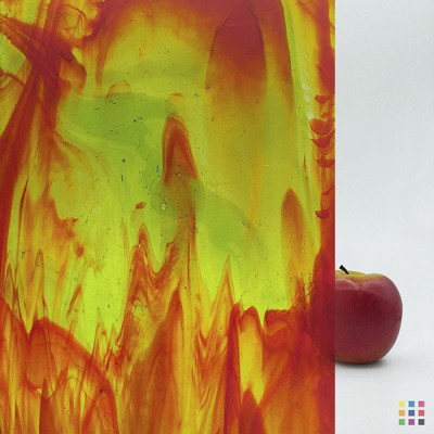 W Streaky 25-LL orange et vert 82x107cm