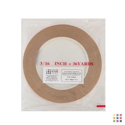 Cinta de cobre adhesivo CGI negro 4,76mm (3/16")