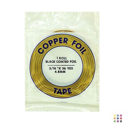 Cinta de cobre adhesivo EDCO negro 4,8mm (3/16")
