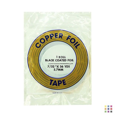 Cinta de cobre adhesivo EDCO negro 5,6mm (7/32")