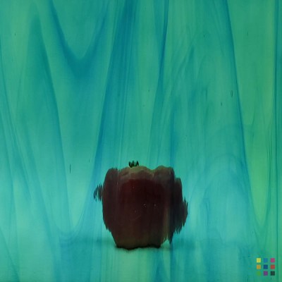 OS Waterglass 423-1W-F verde pálido y azul turquesa 56x122cm