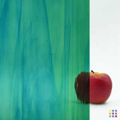 OS Waterglass 423-1W-F verde pálido y azul turquesa 56x122cm