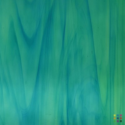 OS Waterglass 423-1W-F verde pálido y azul turquesa 56x122cm