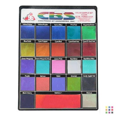 COE96 solid colour/clear Dichroic glass set