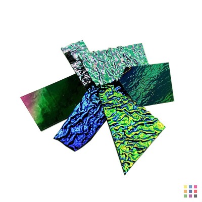 COE90 3mm black Dichroic glass scraps 150g
