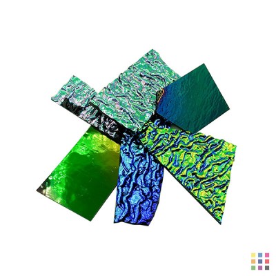COE90 3mm black Dichroic glass scraps 150g