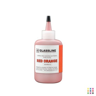 GA10 red-orange Glassline pen 56g