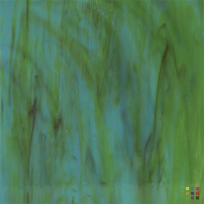 W Opalescent 275-L dark purple, yellowish green and medium blue 82x107cm