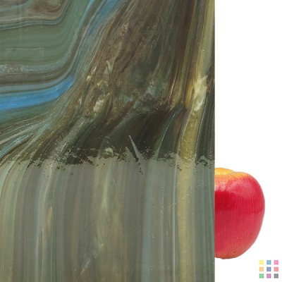 W96 Opalescent 96-37 bleu moyen et ivoire 82x107cm