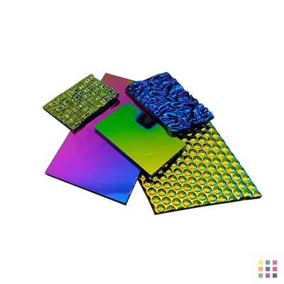 Morceaux de verre Dichroïque COE96 noir 3mm 150g