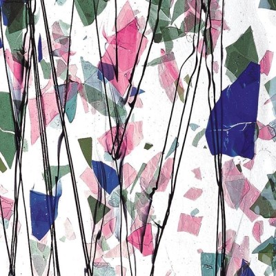 B Fracture  Streamers 4110-00 blue, green, aqua and pink 51x89cm