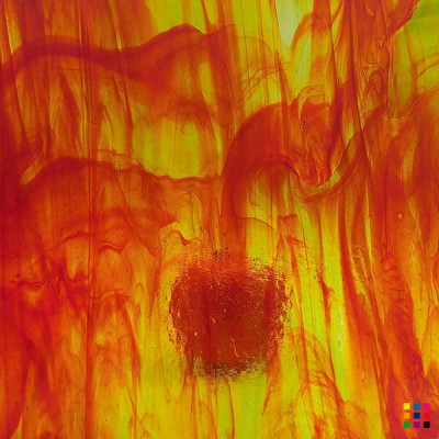 W Streaky 25-LL orange and green 27x27cm