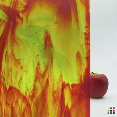 W Streaky 25-LL orange and green 27x27cm