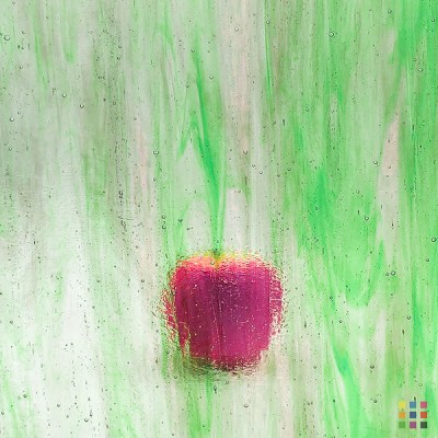 W Streaky 163-LL púrpura medio y verde medio 27x27cm