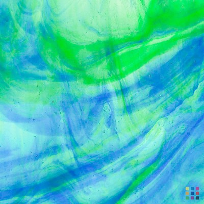 W Streaky 197-LL bleu foncé et vert moyen 27x27cm