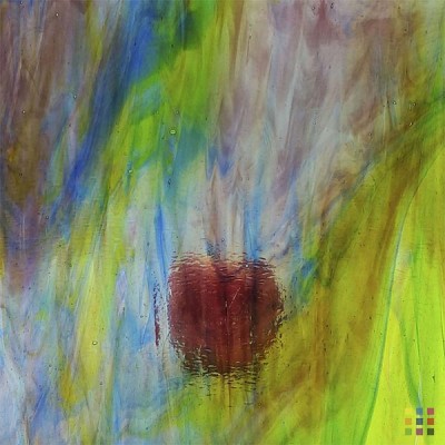 W Streaky 238-NLL púrpura oscuro, azul oscuro y amarillo verdoso 27x27cm