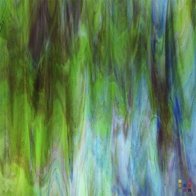 W Streaky 441-LL púrpura oscuro, azul oscuro y verde medio 27x27cm