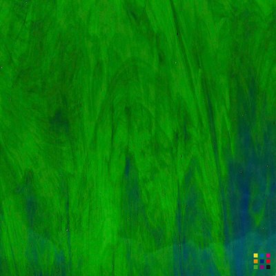 W Streaky 702-LL medium green and dark blue "Mystic" 27x27cm