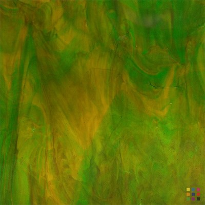 W Wisspy WO-709 green and amber "Mystic" 27x27cm