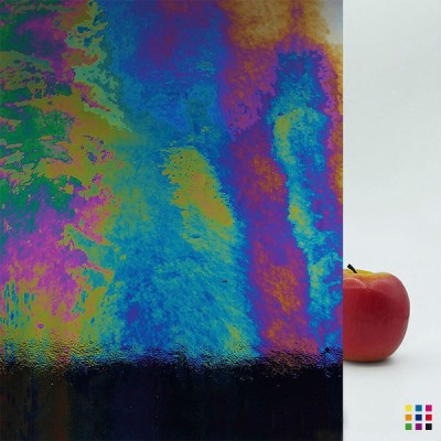 W Opalescent DR BLACK IRID iridescent dense 27x27cm