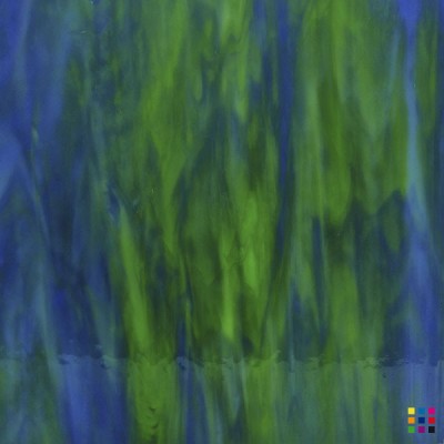 W Opalescente 197-D azul oscuro y verde medio 27x27cm
