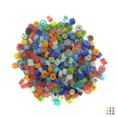 Millefiori transparents 7-8mm 100g