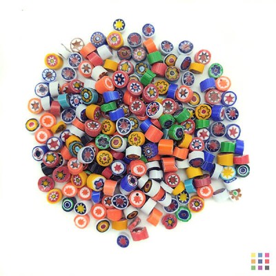 Opalescent Millefiori 7-8mm 100g