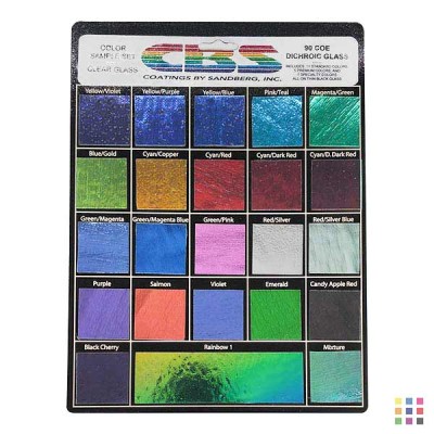 COE90 solid colour/clear Dichroic glass set