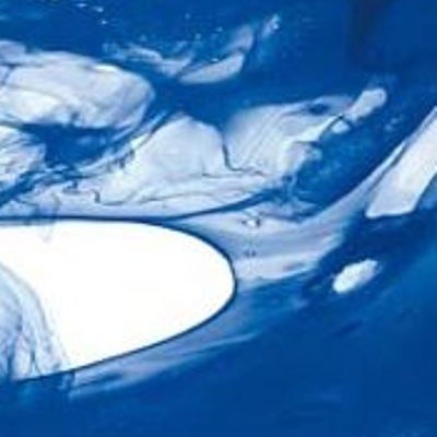 L Streaky S55 blue and opaque white on clear