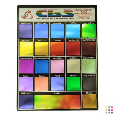 COE96 solid colour/black Dichroic glass set