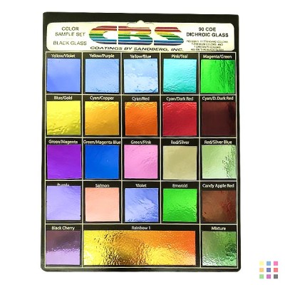 COE90 solid colour/black Dichroic glass set