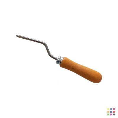 Bruñidor de metal con mango de madera