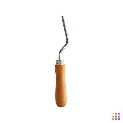 Metal lead burnisher with wooden handle