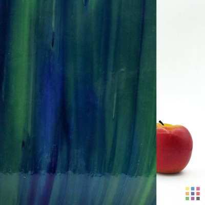 W96 Opalescent 96-35 blue and olive green 82x107cm