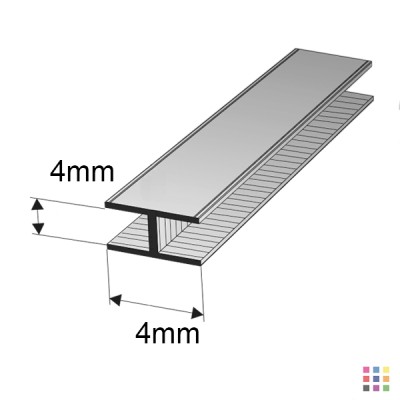 Perfil de 2m de plomo Mommer H plano 4x4mm semi-blando