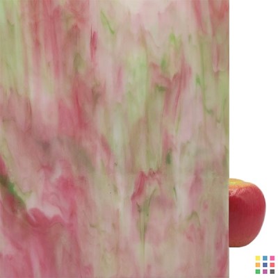 H Opalescent 129 pink and green 82x122cm