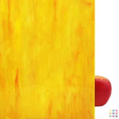 H Opalescent 168 jaune et orange 82x122cm